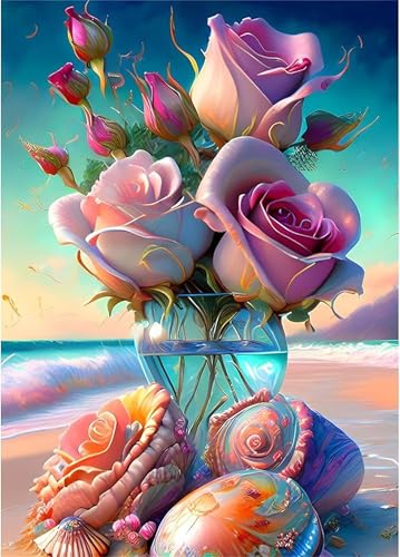fghgbf Paint by Number for Adult,Beach Rose DIY Oil Painting Kits on Canvas for Beginner,with Brushes and Acrylic Pigment,Paint by Numbers Arts and Crafts Kit for Home Decor with frame,60x90cm fghgbf Paint by Number for Adult,Beach Rose DIY Oil Painting Kits on Canvas for Beginner,with Brushes and Acrylic Pigment,Paint by Numbers Arts and Crafts Kit for Home Decor with frame,60x90cm von fghgbf