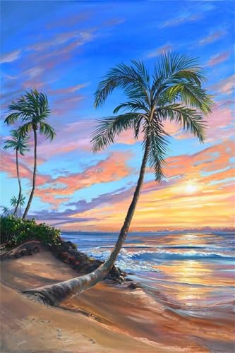 fghgbf Paint by Number for Adult,Beach Sunset Tree DIY Oil Painting Kits on Canvas for Beginner,with Brushes and Acrylic Pigment,Paint by Numbers Arts and Crafts Kit for Home Decor with frame,30x40cm fghgbf Paint by Number for Adult,Beach Sunset Tree DIY Oil Painting Kits on Canvas for Beginner,with Brushes and Acrylic Pigment,Paint by Numbers Arts and Crafts Kit for Home Decor with frame,30x40cm von fghgbf