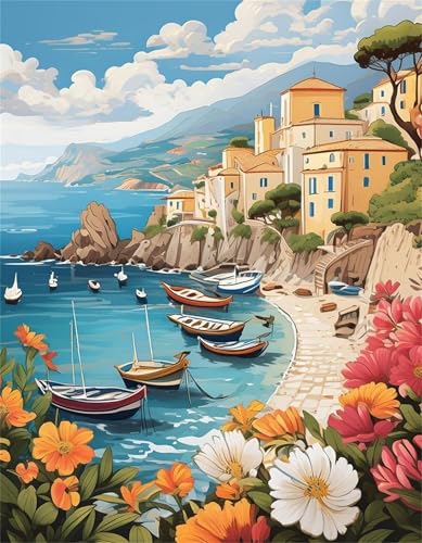 fghgbf Paint by Number for Adult,Boat Town DIY Oil Painting Kits on Canvas for Beginner,with Brushes and Acrylic Pigment,Paint by Numbers Arts and Crafts Kit for Home Decor Without Frame,40x50cm fghgbf Paint by Number for Adult,Boat Town DIY Oil Painting Kits on Canvas for Beginner,with Brushes and Acrylic Pigment,Paint by Numbers Arts and Crafts Kit for Home Decor Without Frame,40x50cm von fghgbf