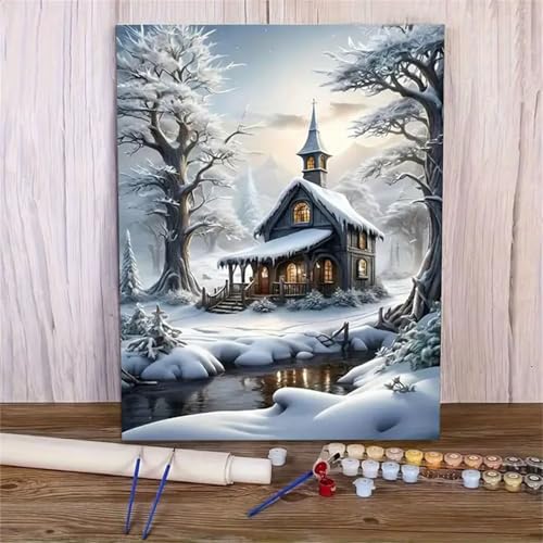 fghgbf Paint by Number for Adult,Winter Landscape DIY Oil Painting Kits on Canvas for Beginner,with Brushes and Acrylic Pigment,Paint by Numbers Arts and Crafts Kit for Home Decor with frame,50x65cm fghgbf Paint by Number for Adult,Winter Landscape DIY Oil Painting Kits on Canvas for Beginner,with Brushes and Acrylic Pigment,Paint by Numbers Arts and Crafts Kit for Home Decor with frame,50x65cm von fghgbf