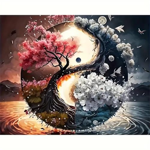 fghgbf Paint by Number for Adult,Yin Yang Tree DIY Oil Painting Kits on Canvas for Beginner,with Brushes and Acrylic Pigment,Paint by Numbers Arts and Crafts Kit for Home Decor with frame,50x65cm fghgbf Paint by Number for Adult,Yin Yang Tree DIY Oil Painting Kits on Canvas for Beginner,with Brushes and Acrylic Pigment,Paint by Numbers Arts and Crafts Kit for Home Decor with frame,50x65cm von fghgbf
