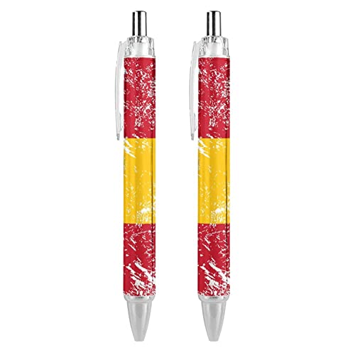 Druckkugelschreiber mit spanischer Flagge, bedruckt, blaue Kugelschreiber, für Arbeit und Büro, Schreiben, 0,55 mm, schwarze Tinte, 4 Stück von fifbird