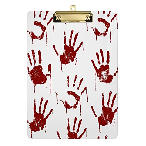 Nahtlose rote blutige gruselige Hände Blut auf weißem Hintergrund, Kunststoff-Klemmbrett, A4, Briefformat, PVC-Schreibtafel mit niedrigem Profil, silberfarbener Metallclip, Hartfaserplatte für Schule, Nahtlose rote blutige gruselige Hände Blut auf weißem Hintergrund, Kunststoff-Klemmbrett, A4, Briefformat, PVC-Schreibtafel mit niedrigem Profil, silberfarbener Metallclip, Hartfaserplatte für Schule, von fifbird