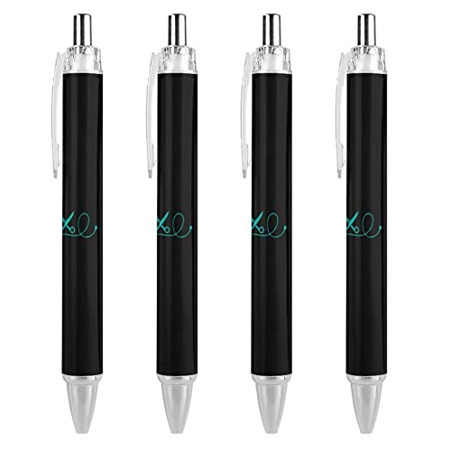 fifbird Friseur Hairstylist schwarze Kugelschreiber, feine Spitze, 0,5 mm, einziehbarer Kugelschreiber, flexibel, runder Schaft, Arbeitsstift, 4 Stück von fifbird