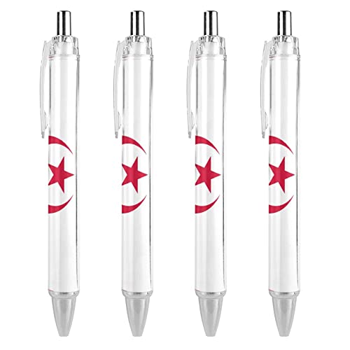 fifbird Kugelschreiber mit Flagge von Algerien, feine Spitze, 0,5 mm, einziehbarer Kugelschreiber, flexibel, runder Schaft, 4 Stück von fifbird
