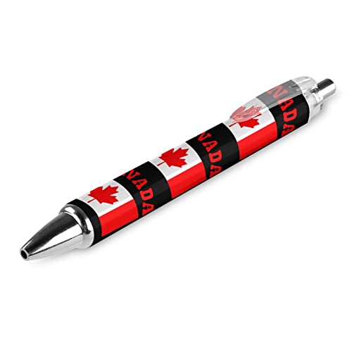 fifbird Kugelschreiber mit Kanada-Flagge, einziehbar, feine Spitze, runder Schaft, schwarz, Stifte für Notizbuch, Schreiben, Büro, Arbeit, 0,5 mm, 4 Stück fifbird Kugelschreiber mit Kanada-Flagge, einziehbar, feine Spitze, runder Schaft, schwarz, Stifte für Notizbuch, Schreiben, Büro, Arbeit, 0,5 mm, 4 Stück von fifbird