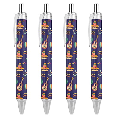 fifbird Mexiko-Kugelschreiber, traditionell, einziehbar, feine Spitze, runder Schaft, für Notizbuch, Schreiben, Büro, Arbeit, 0,55 mm, schwarze Tinte, 4 Stück fifbird Mexiko-Kugelschreiber, traditionell, einziehbar, feine Spitze, runder Schaft, für Notizbuch, Schreiben, Büro, Arbeit, 0,55 mm, schwarze Tinte, 4 Stück von fifbird