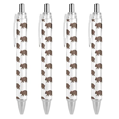 fifbird Wombats Kugelschreiber, einziehbar, feine Spitze, runder Schaft, blaue Stifte für Notizbuch, Schreiben, Büro, Arbeit, 0,55 mm, schwarze Tinte, 4 Stück fifbird Wombats Kugelschreiber, einziehbar, feine Spitze, runder Schaft, blaue Stifte für Notizbuch, Schreiben, Büro, Arbeit, 0,55 mm, schwarze Tinte, 4 Stück von fifbird