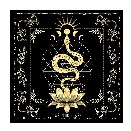 Tarot-Flanelltuch, goldene Schlange, Drachen-Tischserviette, Serviettentuch, Hexerie-Zubehör, Tarotkarten, Tasche, Wahrsagungstischdecke, keltischer Drache, spirituelles Dekortuch für Zuhause, von fiira