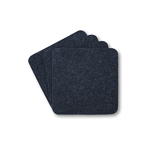 Filzbrand Filz Untersetzer eckig für Gläser 4er Set, 9x9 cm, 5mm stark, Glasuntersetzer in Graphit, Deko Getränkeuntersetzer, Designfilz aus 100% Wolle – Made in Germany Filzbrand Filz Untersetzer eckig für Gläser 4er Set, 9x9 cm, 5mm stark, Glasuntersetzer in Graphit, Deko Getränkeuntersetzer, Designfilz aus 100% Wolle – Made in Germany von filzbrand