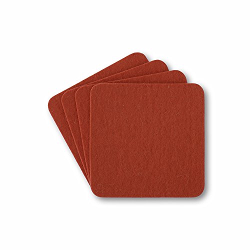 Filzbrand Filz Untersetzer eckig für Gläser 4er Set, 9x9 cm, 5mm stark, Glasuntersetzer in Karminrot, Deko Getränkeuntersetzer, Designfilz aus 100% Wolle – Made in Germany Filzbrand Filz Untersetzer eckig für Gläser 4er Set, 9x9 cm, 5mm stark, Glasuntersetzer in Karminrot, Deko Getränkeuntersetzer, Designfilz aus 100% Wolle – Made in Germany von filzbrand