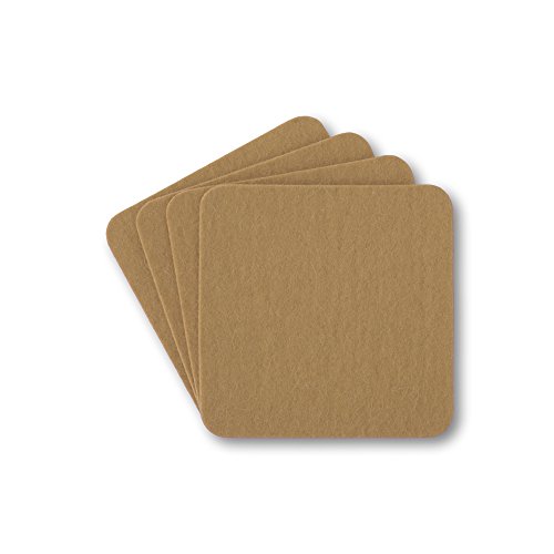 Filzbrand Filz Untersetzer eckig für Gläser 4er Set, 9x9 cm, 5mm stark, Glasuntersetzer in beige, Deko Getränkeuntersetzer, Designfilz aus 100% Wolle – Made in Germany Filzbrand Filz Untersetzer eckig für Gläser 4er Set, 9x9 cm, 5mm stark, Glasuntersetzer in beige, Deko Getränkeuntersetzer, Designfilz aus 100% Wolle – Made in Germany von filzbrand