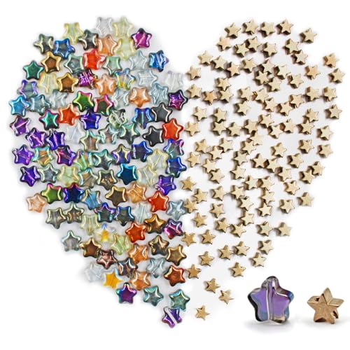 findTop 300 Stück mehrfarbige Stern-Abstandshalter für Kunst, Handwerk, DIY, Schmuckherstellung von findTop