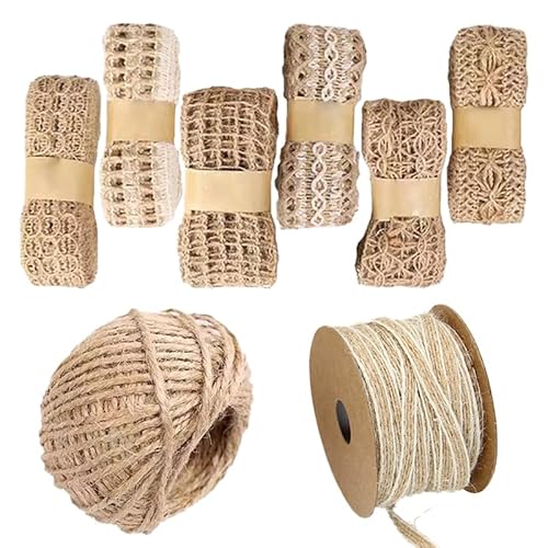 8 Rollen Juteband Vintage Natürliche Sackleinen Hessische Band Sackleinen Band Schnur Rolle Jute Schnur Band Dekoband für Handwerk DIY Scrapbooking Hochzeit Hausdeko Basteln Haus Geschenke Deko 8 Rollen Juteband Vintage Natürliche Sackleinen Hessische Band Sackleinen Band Schnur Rolle Jute Schnur Band Dekoband für Handwerk DIY Scrapbooking Hochzeit Hausdeko Basteln Haus Geschenke Deko von RunFar shop