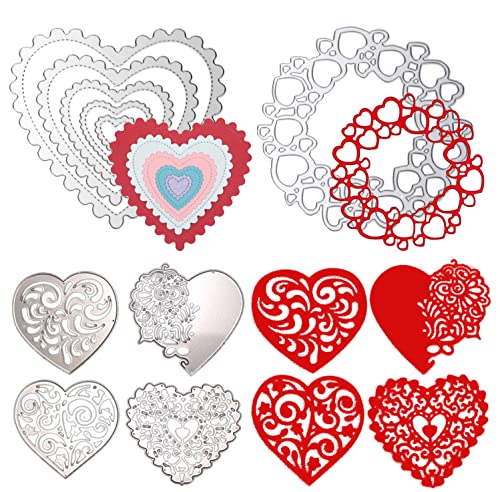 Stanzschablonen Herz, Valentinstag Scrapbooking Stanzschablone Hochzeit Prägeschablonen Stanzformen Schneiden für DIY Scrapbooking Fotoalbum Deko Grußkarten Handwerk Geschenk von findjoy2020