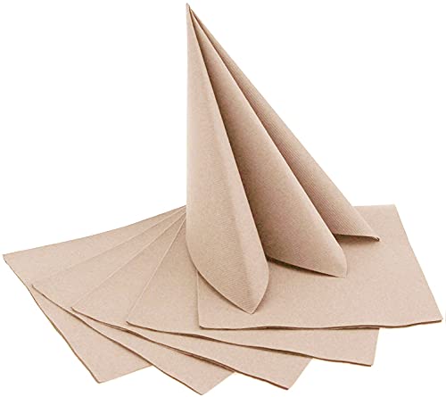 12 Stück Servietten SAND 40 x 40 cm stoffähnlich Beige zum falten Hochzeit Geburtstag Tischdeko Dinner von finemark