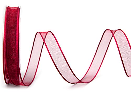 20 m x 15 mm Dekoband CHIFFON BORDEAUX Geschenkband Schleifenband transparent Organza mit formstabilen Kanten Premium Qualität Hochzeit Geburtstag Chiffonband einfarbig 20 m x 15 mm Dekoband CHIFFON BORDEAUX Geschenkband Schleifenband transparent Organza mit formstabilen Kanten Premium Qualität Hochzeit Geburtstag Chiffonband einfarbig von finemark
