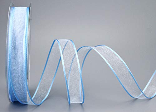 20 m x 15 mm Dekoband CHIFFON HELLBLAU Geschenkband Schleifenband transparent Organza mit formstabilen Kanten Premium Qualität Hochzeit Geburtstag Chiffonband einfarbig 20 m x 15 mm Dekoband CHIFFON HELLBLAU Geschenkband Schleifenband transparent Organza mit formstabilen Kanten Premium Qualität Hochzeit Geburtstag Chiffonband einfarbig von finemark