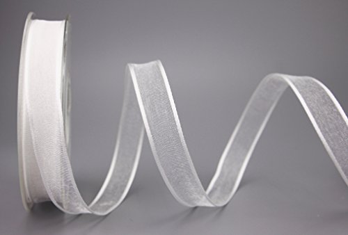 20 m x 15 mm Dekoband CHIFFON WEISS Geschenkband Schleifenband transparent Organza mit formstabilen Kanten Premium Qualität Hochzeit Geburtstag Chiffonband einfarbig 20 m x 15 mm Dekoband CHIFFON WEISS Geschenkband Schleifenband transparent Organza mit formstabilen Kanten Premium Qualität Hochzeit Geburtstag Chiffonband einfarbig von finemark