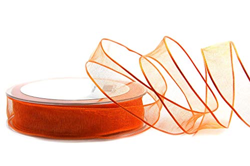 20 m x 25 mm Dekoband CHIFFON ORANGE Geschenkband Schleifenband transparent Organza mit formstabilen Kanten Premium Qualität Hochzeit Geburtstag Chiffonband einfarbig 20 m x 25 mm Dekoband CHIFFON ORANGE Geschenkband Schleifenband transparent Organza mit formstabilen Kanten Premium Qualität Hochzeit Geburtstag Chiffonband einfarbig von finemark