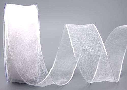 20 m x 40 mm Dekoband CHIFFON WEISS Geschenkband Schleifenband transparent Organza mit formstabilen Kanten Premium Qualität Hochzeit Geburtstag Chiffonband einfarbig 20 m x 40 mm Dekoband CHIFFON WEISS Geschenkband Schleifenband transparent Organza mit formstabilen Kanten Premium Qualität Hochzeit Geburtstag Chiffonband einfarbig von finemark