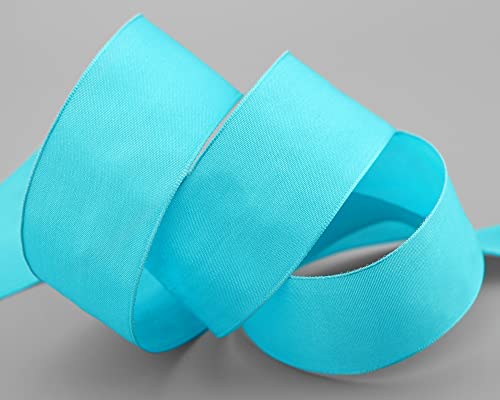 20 m x 40 mm SEIDENBAND LINA 703 TÜRKIS Türkisblau mit Drahtkanten Stoffband Dekoband Drahtkantenband Geschenkband Tischdeko Hochzeit Ostern Schleifenband Visco Kartengestaltung Draht von finemark