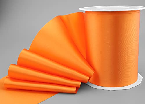 25 m x 112 mm Satinband SOPHIE ORANGE (620) Satin Tischband Tischläufer Schleifenband ohne Draht breites weiches Band Tischdekoration Tisch Deko Geschenkband mit einseitigem Glanz von finemark