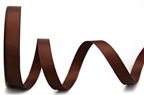 25 m x 15 mm Satinband DUNKELBRAUN Braun (523) doppelseitiges Schleifenband aus Satin ohne Draht weich und glänzend Geschenkband Deko Band double face Dekoband Dekorieren Basteln von finemark