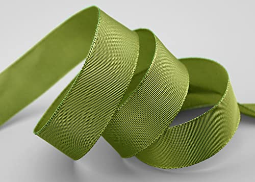 25 m x 25 mm Drahtkantenband LEO HELLGRÜN Frühlingsgrün Grün (535) Dekoband mit Drahtkanten Geschenkband Stoffband Schleifenband Visco Draht aus nachwachsenden Rohstoffen biologisch abbaubar von finemark