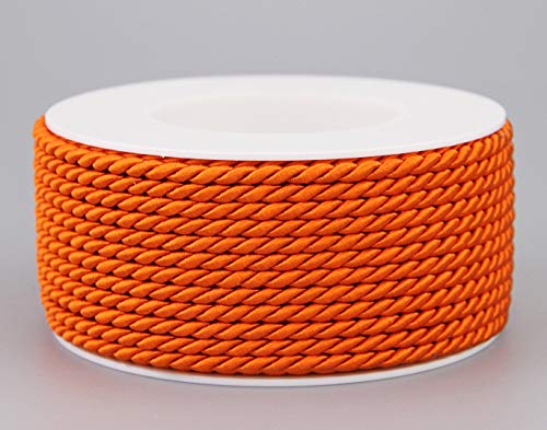 25 m x 4 mm Kordel ORANGE Rolle Deko Drehkordel mit Glanz Schnur gedreht Kordelband ohne Draht zum Dekorieren Basteln Annähen Dekokordel von finemark