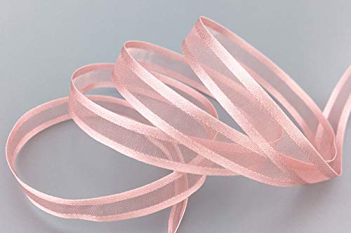 3 m x 10 mm Chiffonband mit Satin Kante ALTROSA Rosa (53) Chiffon Dekoband Schleifenband Geschenkband Halbtransparent Glänzend ohne Draht Organza von finemark