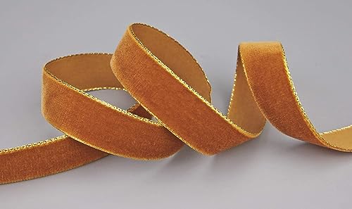 3 m x 16 mm Samtband 447G HELLBRAUN Gold Samt mit Goldkante Velvet Velour Geschenkband Schleifenband elegant Geschenkverpackung Dekoration Weihnachten Band Nähen 3 m x 16 mm Samtband 447G HELLBRAUN Gold Samt mit Goldkante Velvet Velour Geschenkband Schleifenband elegant Geschenkverpackung Dekoration Weihnachten Band Nähen von finemark