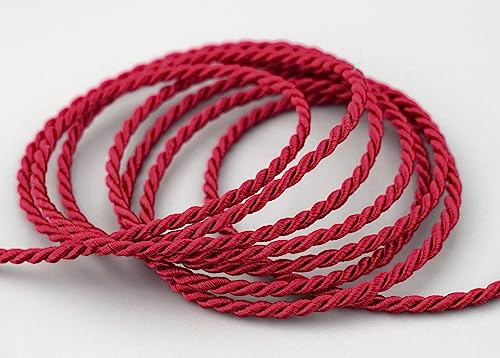 3 m x 2 mm Kordel BORDEAUX Deko Drehkordel mit Glanz Schnur Dunkelrot Seidenkordel gedreht Weinrot Kordelband ohne Draht zum Dekorieren Basteln Annähen Dekokordel Deko Weihnachten 3 m x 2 mm Kordel BORDEAUX Deko Drehkordel mit Glanz Schnur Dunkelrot Seidenkordel gedreht Weinrot Kordelband ohne Draht zum Dekorieren Basteln Annähen Dekokordel Deko Weihnachten von finemark