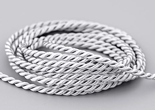 3 m x 2 mm Kordel GRAU/SILBER Deko Drehkordel mit Glanz Schnur Hellgrau Seidenkordel gedreht Kordelband ohne Draht zum Dekorieren Basteln Annähen Dekokordel 3 m x 2 mm Kordel GRAU/SILBER Deko Drehkordel mit Glanz Schnur Hellgrau Seidenkordel gedreht Kordelband ohne Draht zum Dekorieren Basteln Annähen Dekokordel von finemark