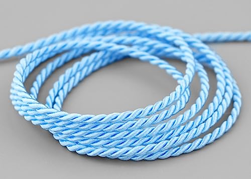 3 m x 2 mm Kordel HELLBLAU Deko Drehkordel mit Glanz Seidenkordel Schnur gedreht Kordelband ohne Draht zum Dekorieren Basteln Annähen Dekokordel 3 m x 2 mm Kordel HELLBLAU Deko Drehkordel mit Glanz Seidenkordel Schnur gedreht Kordelband ohne Draht zum Dekorieren Basteln Annähen Dekokordel von finemark