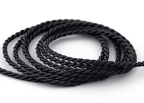 3 m x 2 mm Kordel SCHWARZ Deko Drehkordel mit Glanz Schnur Seidenkordel gedreht Kordelband ohne Draht zum Dekorieren Basteln Annähen Dekokordel 3 m x 2 mm Kordel SCHWARZ Deko Drehkordel mit Glanz Schnur Seidenkordel gedreht Kordelband ohne Draht zum Dekorieren Basteln Annähen Dekokordel von finemark