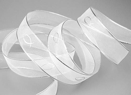 3 m x 25 mm Chiffonband FISCHE KOMMUNION Konfirmation CHIFFON WEISS SILBER Dekoband Geschenkband Schleifenband transparent 3 m x 25 mm Chiffonband FISCHE KOMMUNION Konfirmation CHIFFON WEISS SILBER Dekoband Geschenkband Schleifenband transparent von finemark