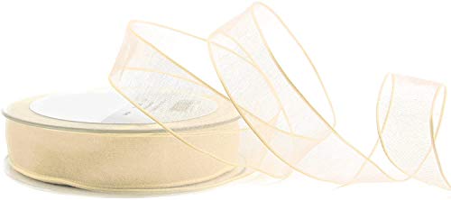 3 m x 25 mm Dekoband CHIFFON CREME Ivory Geschenkband Schleifenband transparent Organza mit formstabilen Kanten Premium Qualität Hochzeit Geburtstag Chiffonband einfarbig 3 m x 25 mm Dekoband CHIFFON CREME Ivory Geschenkband Schleifenband transparent Organza mit formstabilen Kanten Premium Qualität Hochzeit Geburtstag Chiffonband einfarbig von finemark