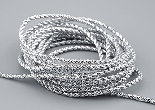 3 m x 3 mm Kordel Silber Drehkordel Glitzerkordel Schnur Lurexkordel Weihnachtskordel Geschenkkordel glänzend zum dekorieren verpacken Kordelband für Advent Weihnachten 3 m x 3 mm Kordel Silber Drehkordel Glitzerkordel Schnur Lurexkordel Weihnachtskordel Geschenkkordel glänzend zum dekorieren verpacken Kordelband für Advent Weihnachten von finemark
