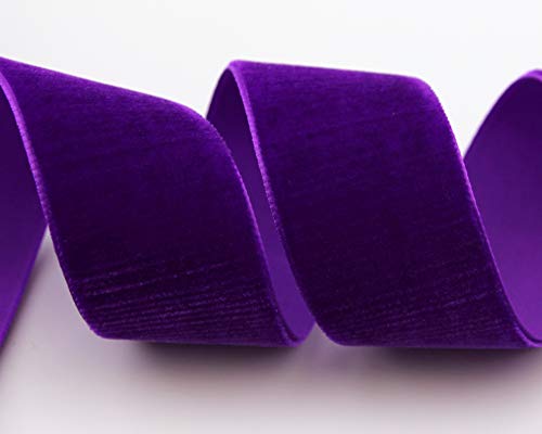 3 m x 36 mm Samtband VIOLETT (634 purple) Dekoband Velour einseitig Samt festkantig Velvet Ribbon zum nähen dekorieren von finemark