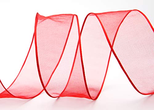 3 m x 40 mm Dekoband CHIFFON ROT Geschenkband Schleifenband transparent Organza mit formstabilen Kanten Premium Qualität Hochzeit Geburtstag Chiffonband einfarbig 3 m x 40 mm Dekoband CHIFFON ROT Geschenkband Schleifenband transparent Organza mit formstabilen Kanten Premium Qualität Hochzeit Geburtstag Chiffonband einfarbig von finemark
