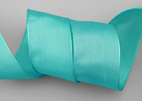 3 m x 40 mm Drahtkantenband LEO TÜRKISGRÜN Türkis (703) Dekoband mit Drahtkanten einfarbig Geschenkband Stoffband Schleifenband Visco Draht aus nachwachsenden Rohstoffen biologisch abbaubar von finemark