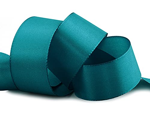 3 m x 40 mm TAFTBAND PETROL Dekoband Geschenkband Stoffband Blau Grün Tischdeko Hochzeit Ostern Schleifenband Visco TAFT Kartengestaltung Basteln von finemark