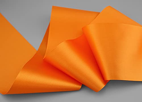 3 m x 72 mm Satinband SOPHIE ORANGE (620) Satin Tischband Schleifenband ohne Draht breites weiches Band Tischdekoration Tisch Deko Geschenkband mit einseitigem Glanz von finemark
