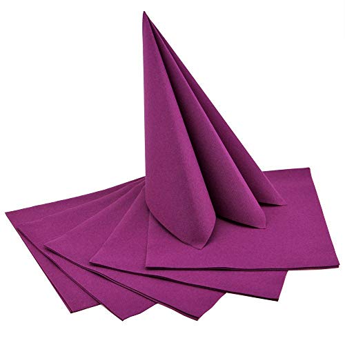 50 Stück Servietten LILA 40 x 40 cm stoffähnlich zum Falten Violett Hochzeit Geburtstag Dinner von finemark