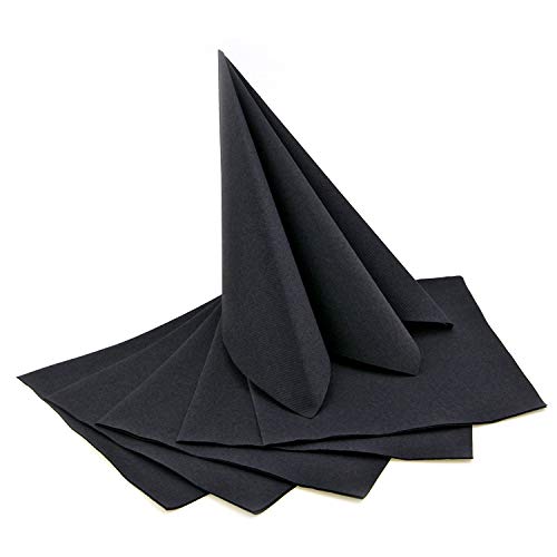 50 Stück Servietten SCHWARZ 40 x 40 cm stoffähnlich zum falten Hochzeit Geburtstag Dinner 50 Stück Servietten SCHWARZ 40 x 40 cm stoffähnlich zum falten Hochzeit Geburtstag Dinner von finemark