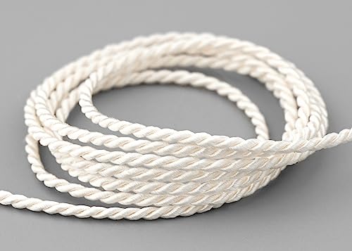 50 m x 2 mm Kordel CREME Ivory Rolle Deko Drehkordel mit Glanz Schnur gedreht Kordelband ohne Draht zum Dekorieren Basteln Annähen Dekokordel von finemark