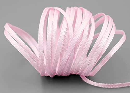 50 m x 3 mm Satinband HELLROSA (604) Rosa doppelseitiges Schleifenband aus Satin ohne Draht weich und glänzend Geschenkband Deko Band double face Dekoband Dekorieren Kordel Basteln von finemark