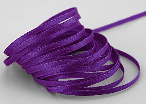 50 m x 3 mm Satinband LILA Violett (610) doppelseitiges schmal Schleifenband aus Satin ohne Draht weich und glänzend Geschenkband Deko Band double face Dekoband Dekorieren Kordel Basteln von finemark