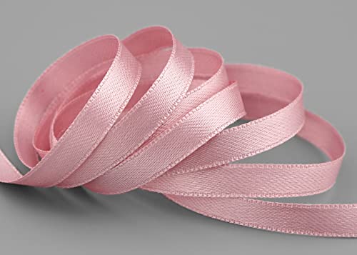 50 m x 6 mm Satinband ROSA Altrosa (021) doppelseitiges Schleifenband aus Satin ohne Draht weich und glänzend Geschenkband Deko Band double face Dekoband Dekorieren Kordel Basteln von finemark